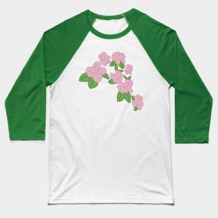 Pink Flowers Baseball T-Shirt